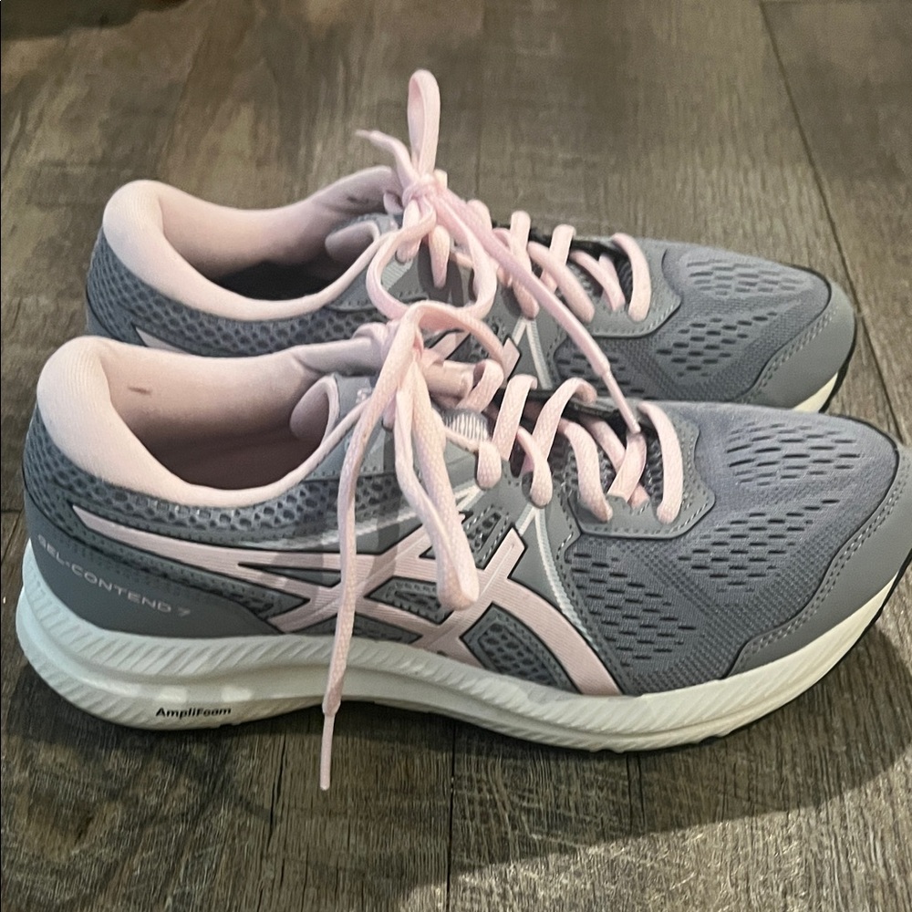 ASICS Gray and Light Pink Women's Running Sneakers